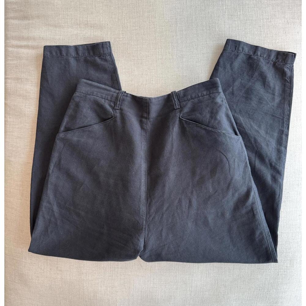 TOAST Women's Alix Italian Cotton Linen Pants Navy Blue Size 8 - Picture 2 of 10